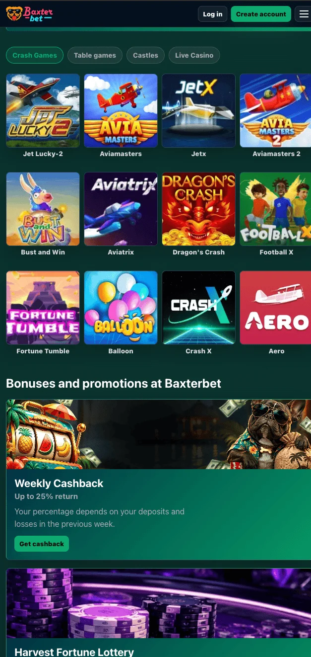 Mobilozás a Casino Baxter Bet-nél